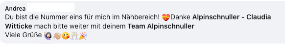 Feedback einer Teilnehmerin (Screenshot 4 von 4)